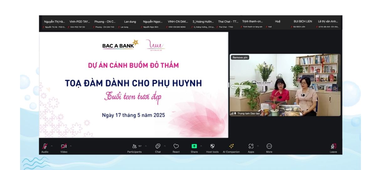 170 BAC A BANK staff members participated in the webinar “Scarlet Sails: Beautiful teenage years” to become a trustworthy companion for children.